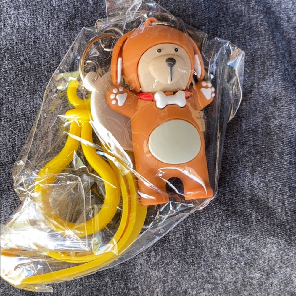 Super cute doggie Starbucks keychain